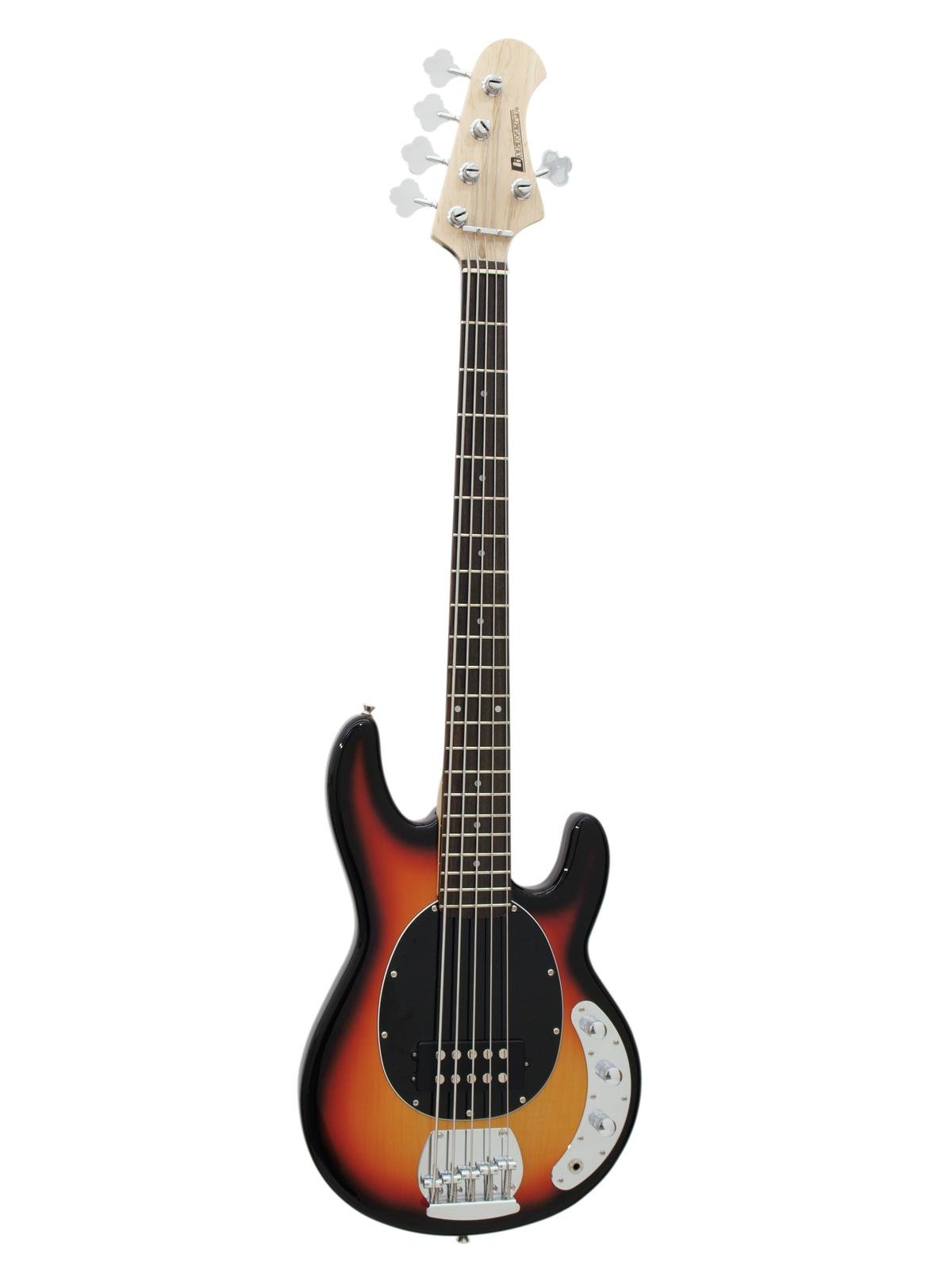 Basso elettrico sunburst 5 Corde Dimavery MM-505 stile Music Man Basso elettrico sunburst 5 Corde Dimavery MM-505 stile Music Man