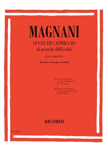 MAGNANI - 10 Studi Capriccio di Grande Difficolta per Clarinetto