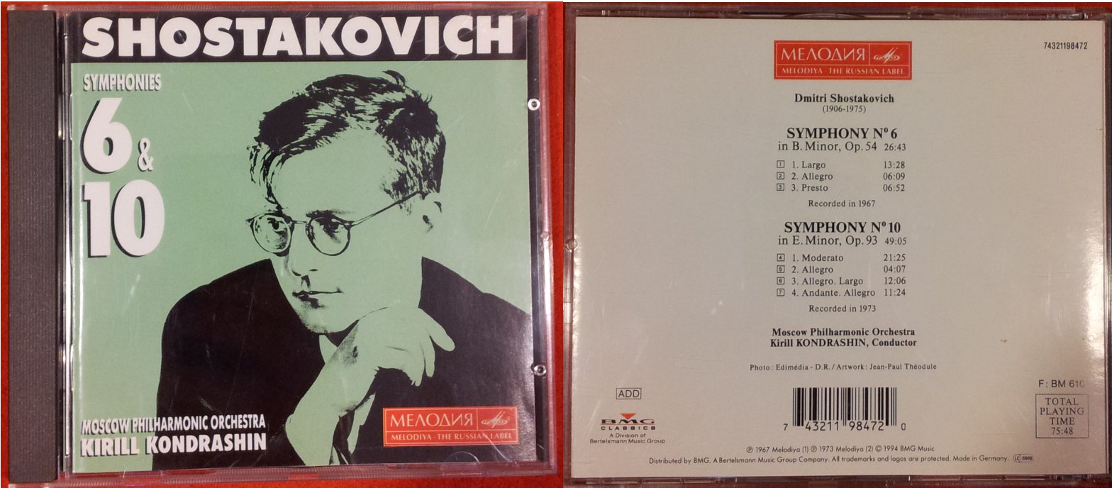 SHOSTAKOVICH - Symphony No. 6 & 10 USATO MOLTO BUONO