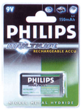 Philips Batteria Ricaricabile 9V - 150 mAh
