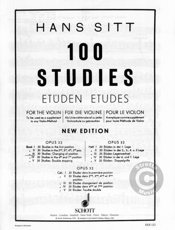 SITT - 100 studi Op. 32 per violino - Volume I