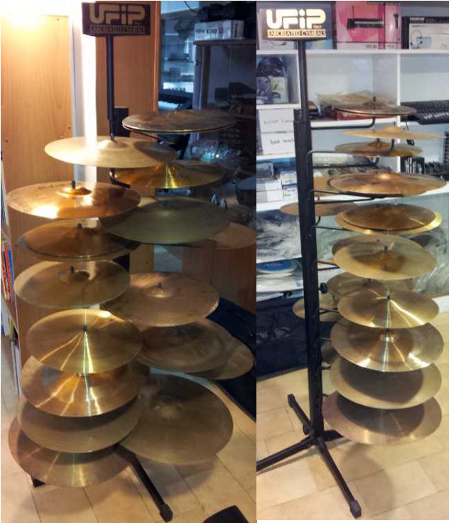 Espositore per piatti di batteria