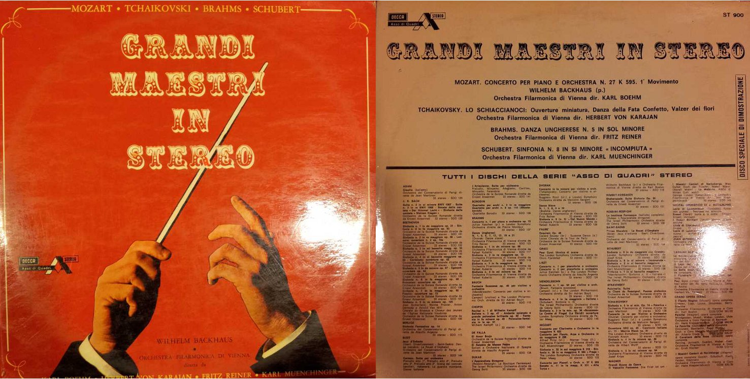 MOZART TCHAIKOVSKI BRAHMS SCHUBERT - Grandi Maestri in Stereo